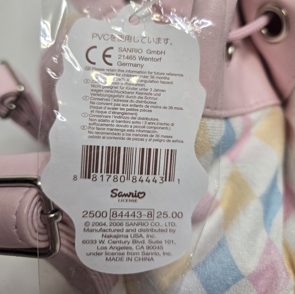 NEW Vintage Y2K Sanrio Charmy Kitty kawaii bucket bag backpack RARE - Picture 7 of 15